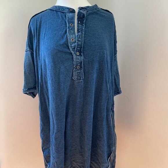 Free People Oversized Top size S Navy - Picture 1 of 8